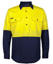 Load image into Gallery viewer, 6HVCS - JB&#39;s Wear HI VIS CLOSE FRONT L/S 150G WORK SHIRT

