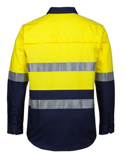6HWCS - JB's Wear HI VIS (D+N) CLOSE FRONT L/S 150G WORK SHIRT