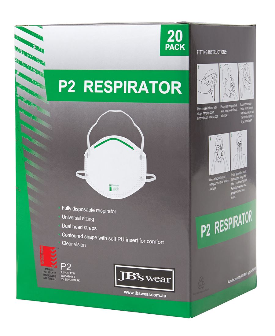 8C100 - JB's Wear P2 RESPIRATOR (20PC)
